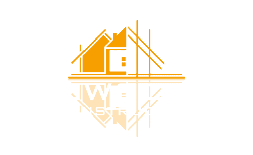 A logo of a house with a reflection of the house in the water.