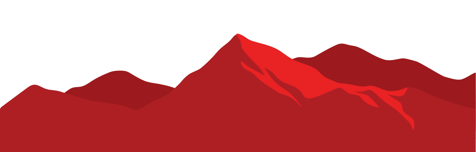 Red mountain peaks with layered ridges against a white background - Olympian Co Packing HOME