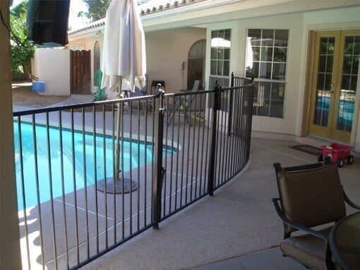 Pool Removable Gate — Luxurious Black Pool Fence in Mesa, AZ