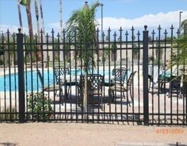 High Pool Gate — High Black Pool Fence With Spikes in Mesa, AZ