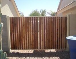 Customized Fence — Two Door Wooden Gate in Mesa, AZ