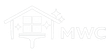 The logo for Monroe Window Cleaners. It is an image of a house icon with a window cleaning squeegee in it with MWC next to it