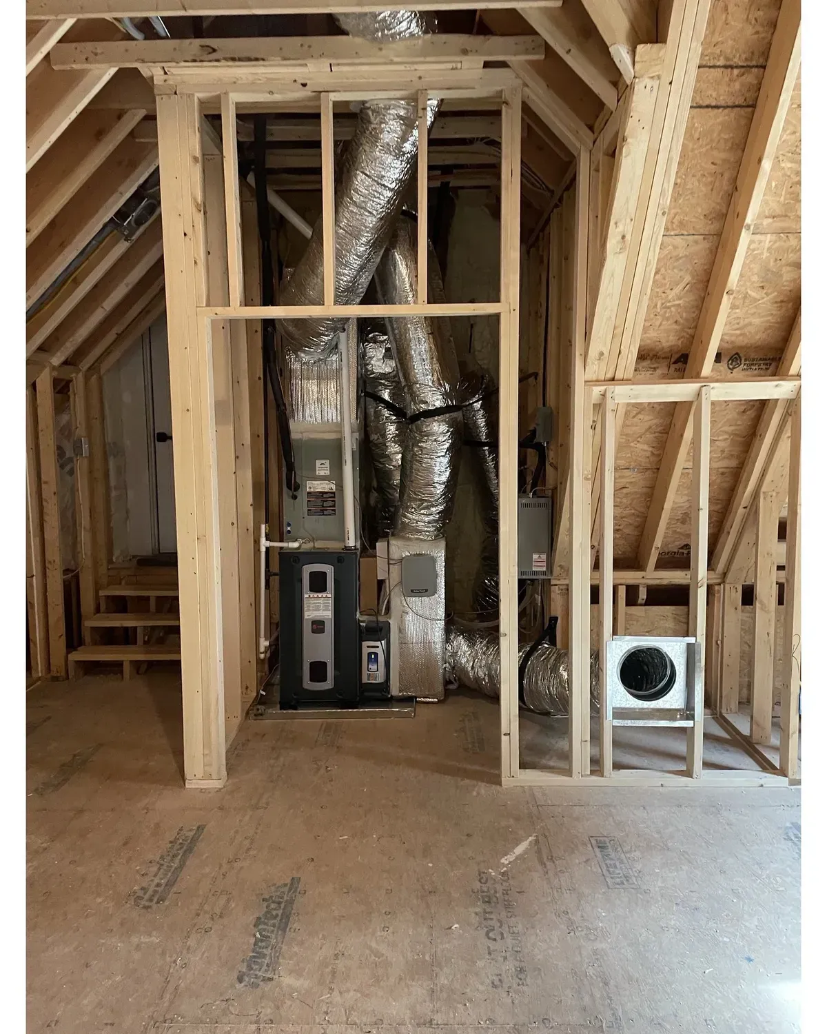 A room in a house that is being built