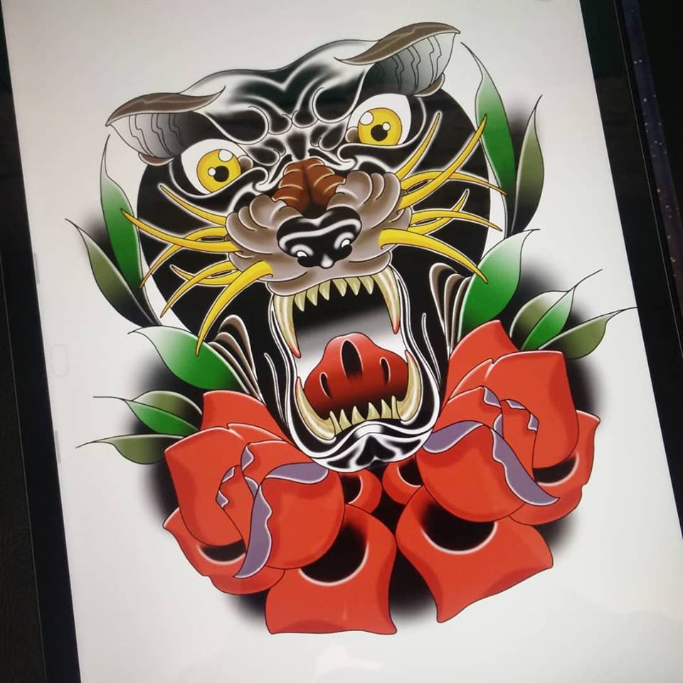 Schizzo di tattoo colorato