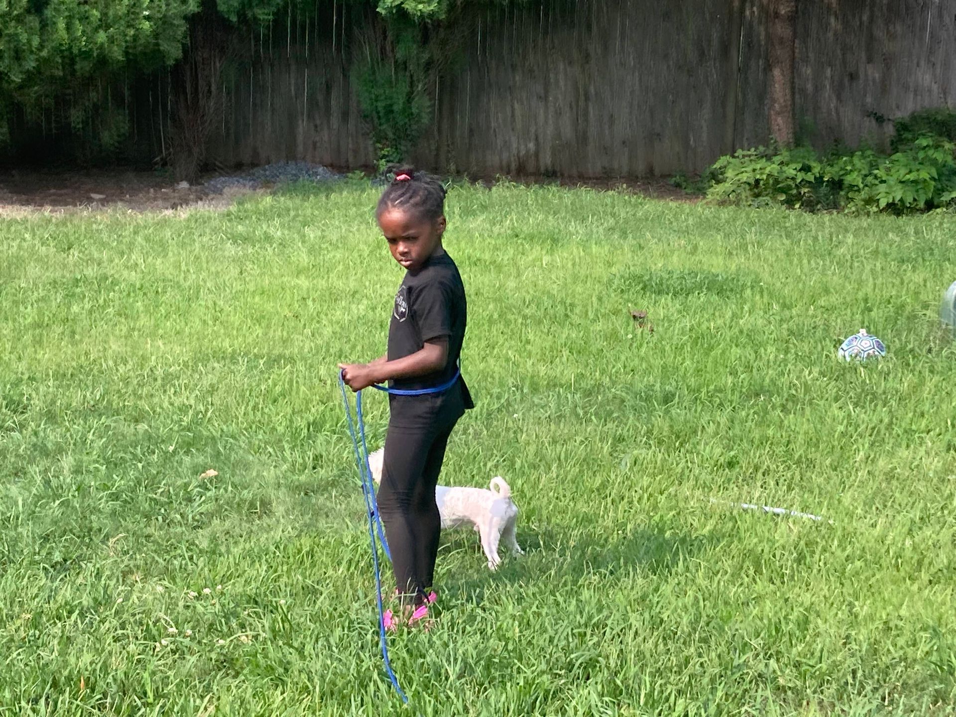 Owner's Daughter With Her Dog