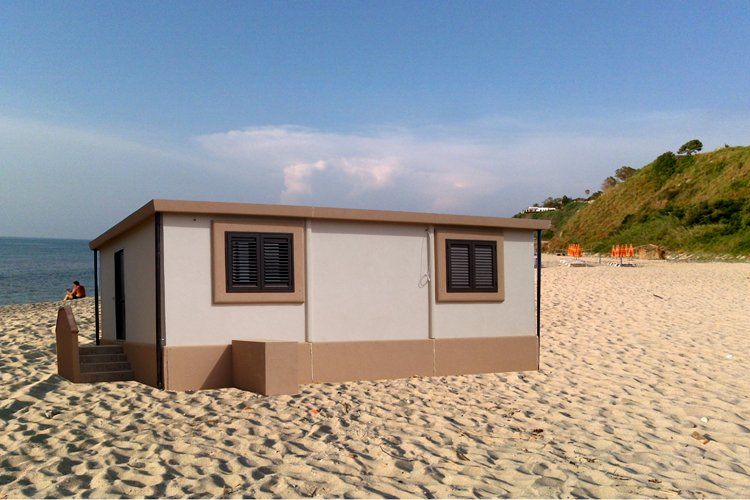 casa mobile sulla spiaggia