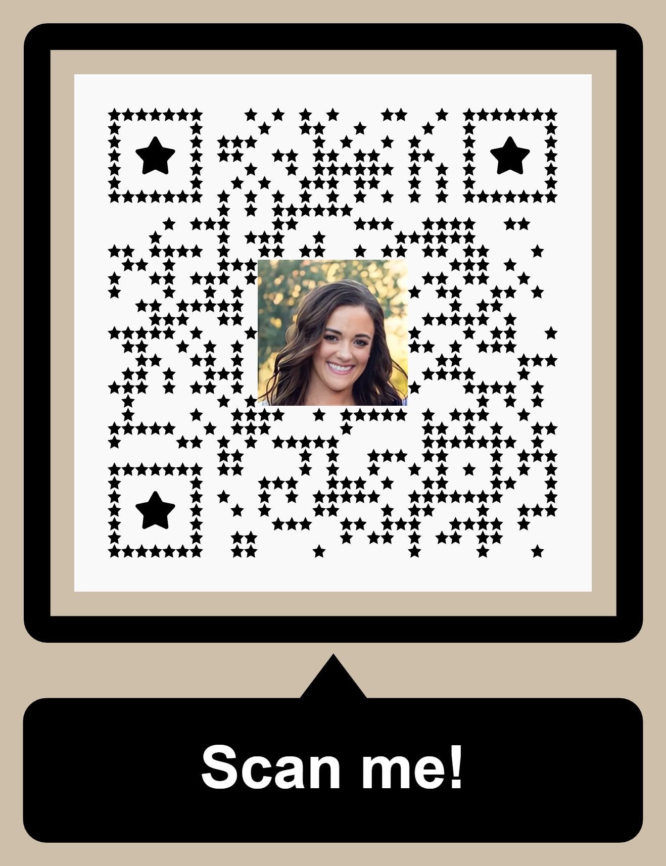 A qr code that says scan me on it