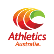 The logo for athletics australia is a colorful swirl.