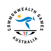 The logo for the commonwealth games australia has a kangaroo on it.