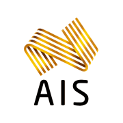 The ais logo is a gold and black logo with a gold n on a white background.