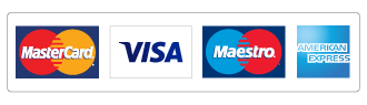 We accept Mastercard, Visa, Maestro and American Express cards