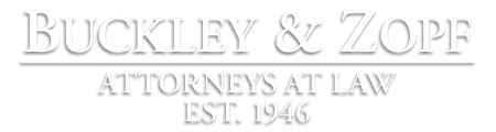 The logo for buckley & zopf attorneys at law