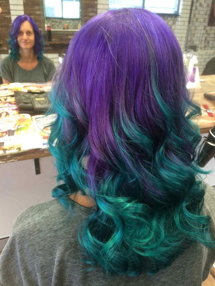 Purple to Blue Colour — Hair Colour & Cuts in Maleny, QLD