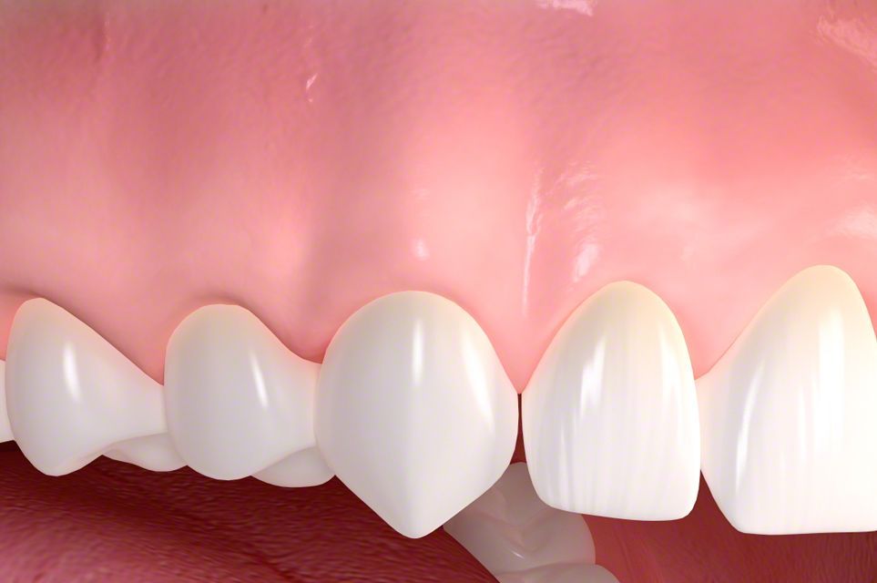 Un primo piano dei denti di una persona con molta placca.