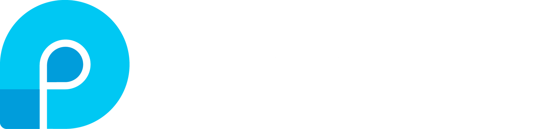La lettera p è in un cerchio blu su sfondo bianco.