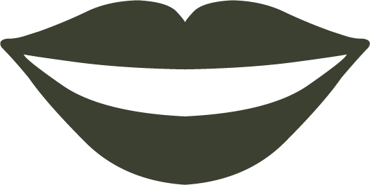 Una sagoma della bocca di una donna con un sorriso.