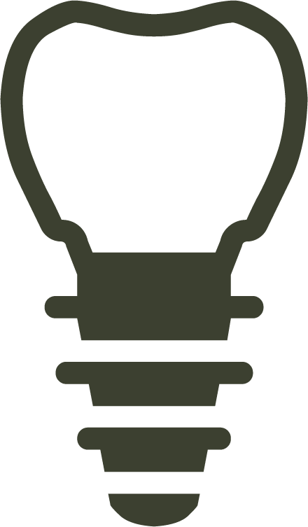 Sembra una lampadina con un dente al centro.