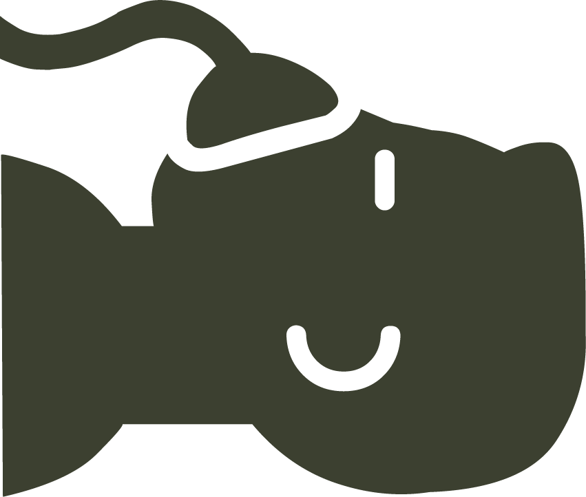 La sagoma di una persona sdraiata con un sorriso sul viso.