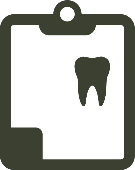 Una tavoletta con un dente sopra.