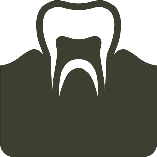 Un'icona di un dente con un buco.