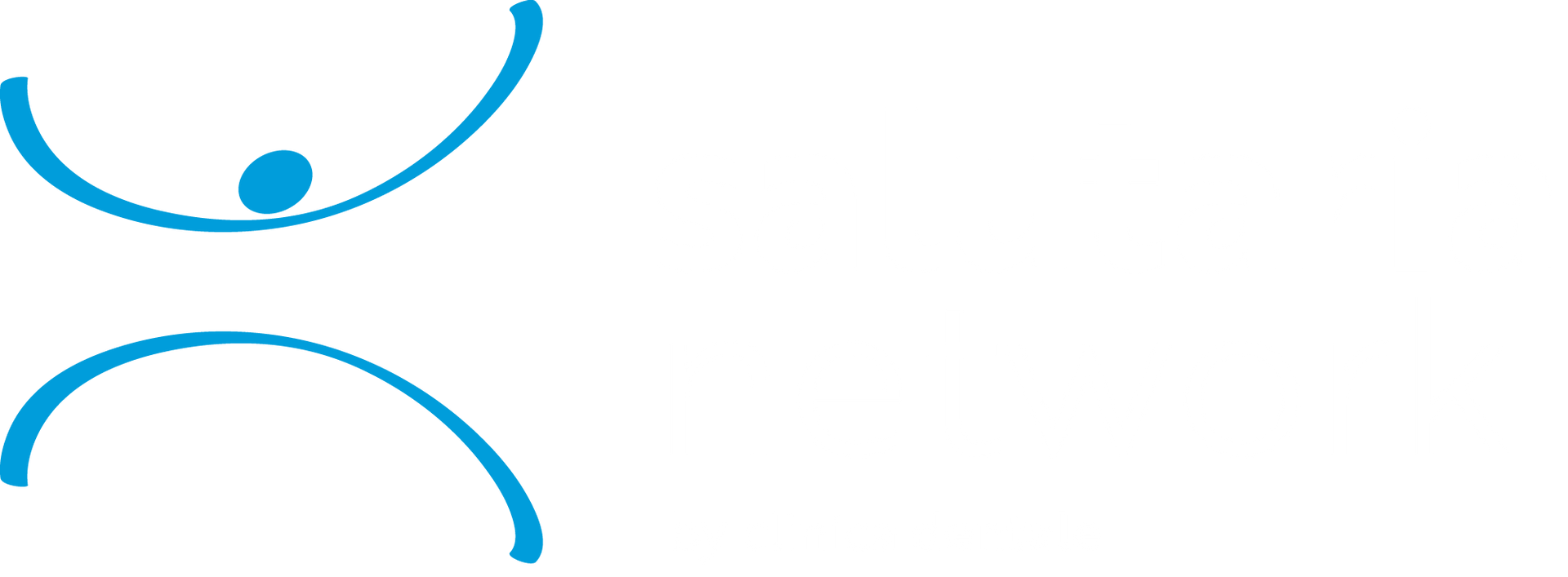 Un cerchio blu con un cerchio al centro su uno sfondo bianco.