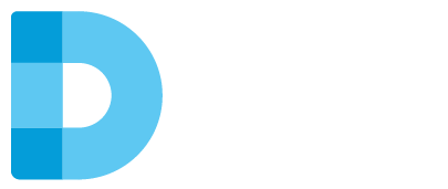 Una lettera d blu su uno sfondo bianco.