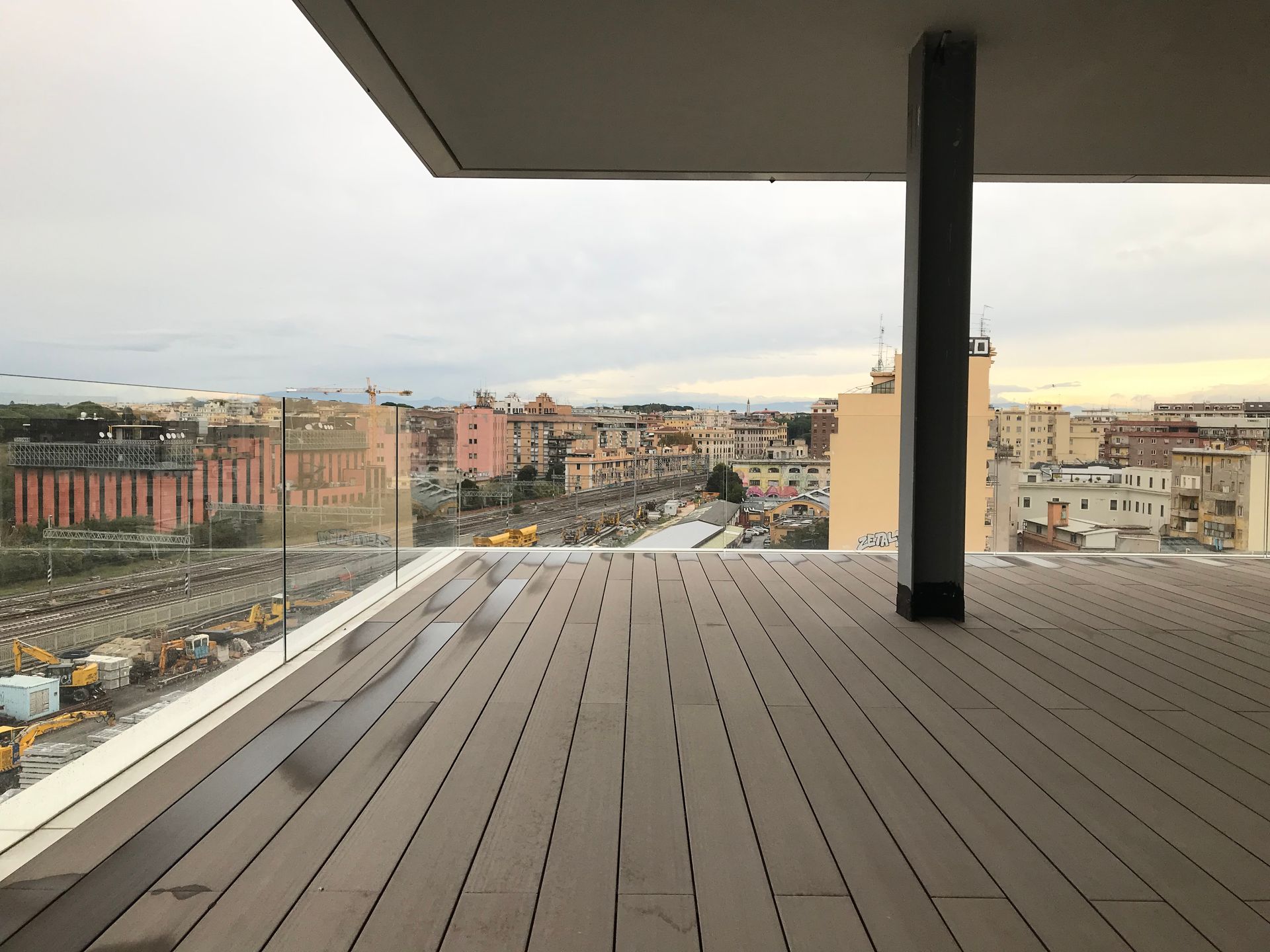 rinchiera balcone in vetro