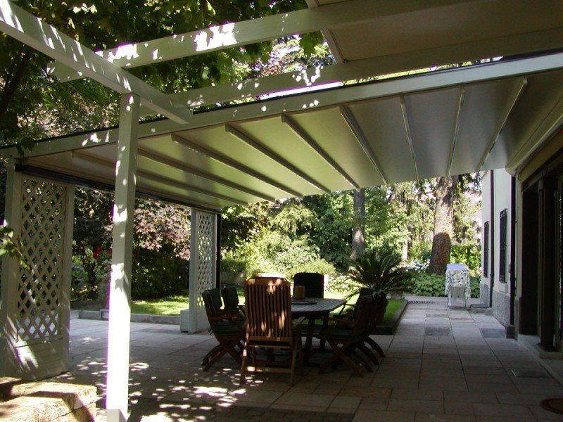 veranda con copertura movibile