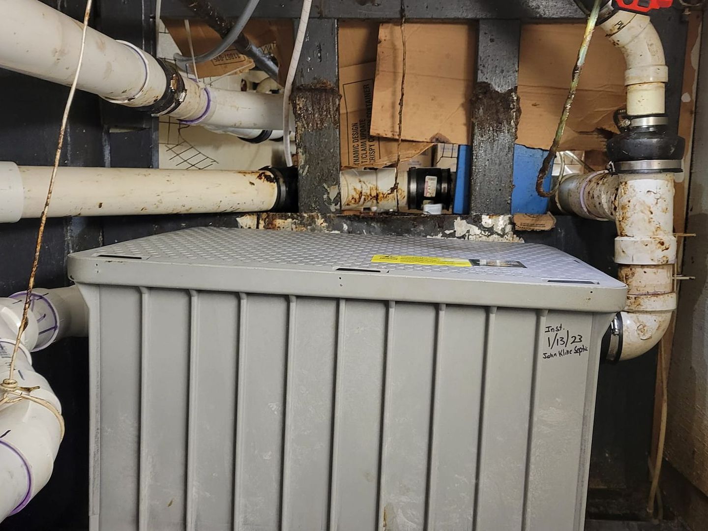 Grease Trap Installed by John Kline Septic Services