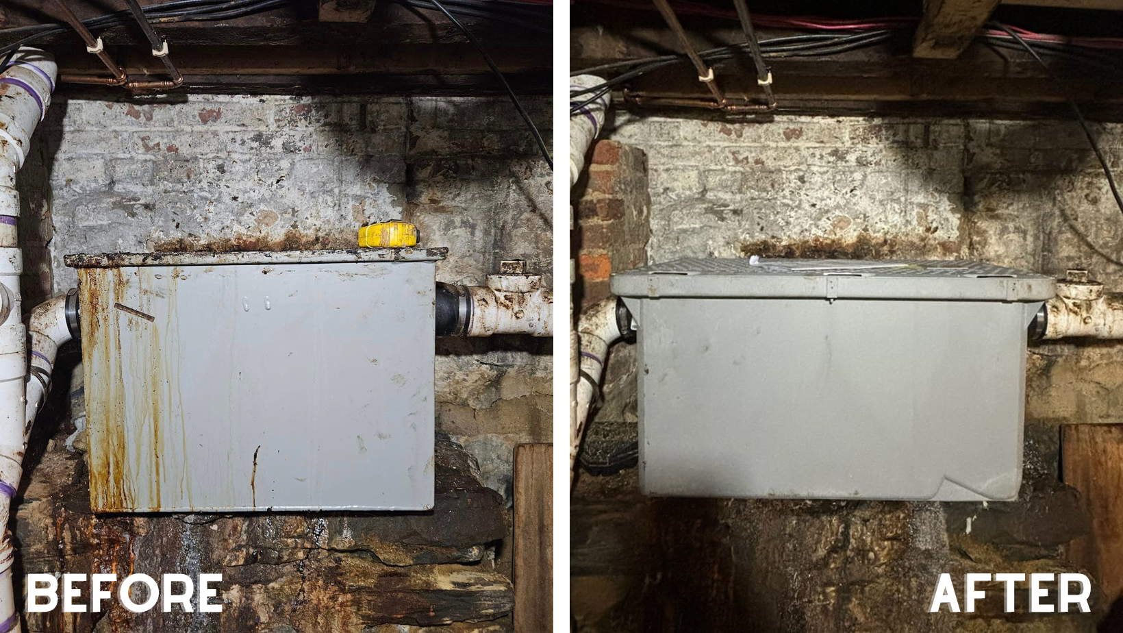 Grease Trap Before & After | New Grease Trap Installation by John Kline Septic Services