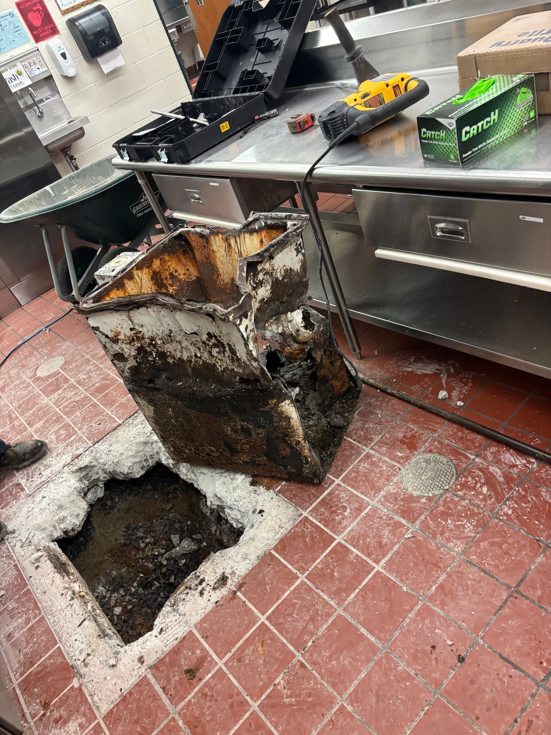 before - old grease trap