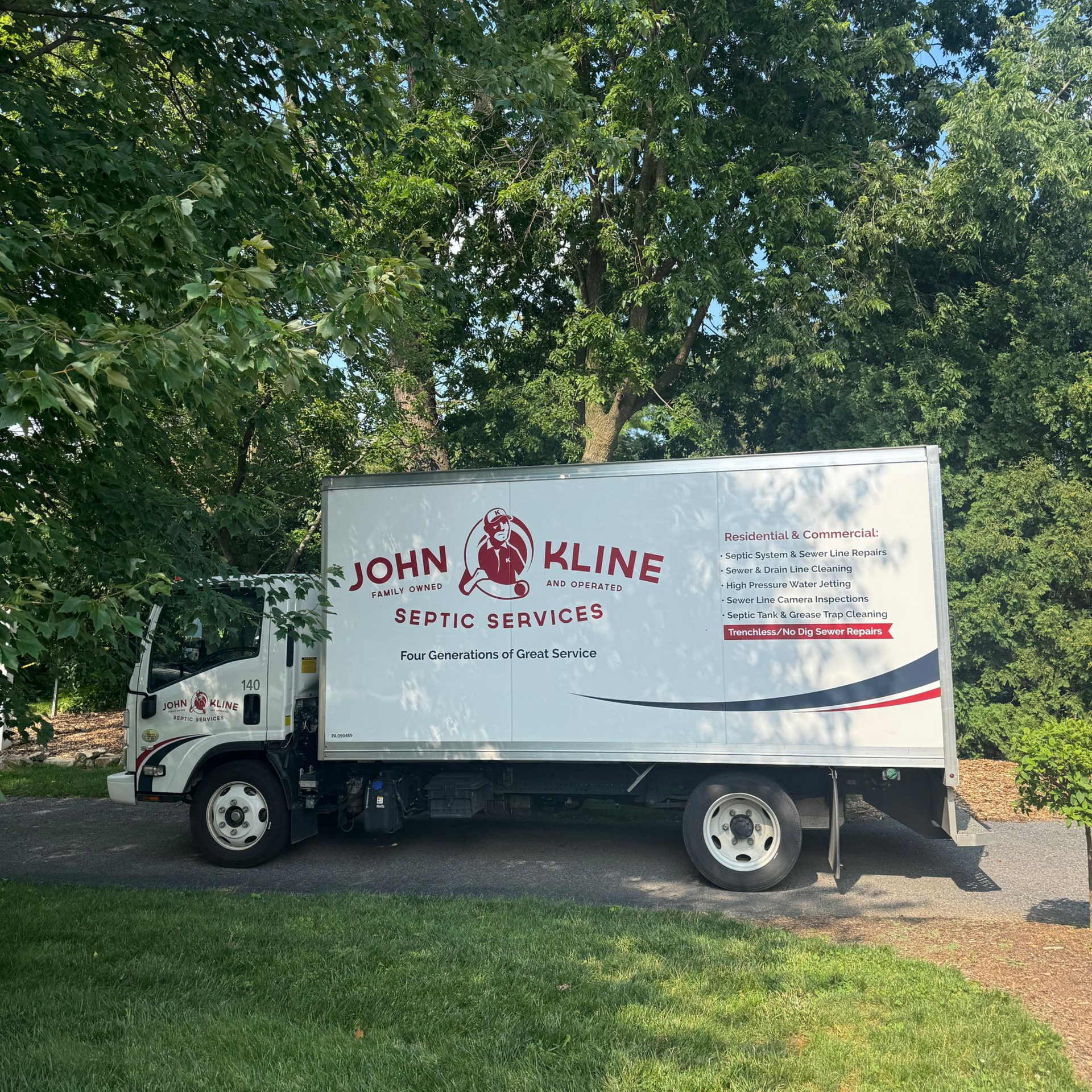 Septic tank service truck Lancaster, PA | John Kline Septic