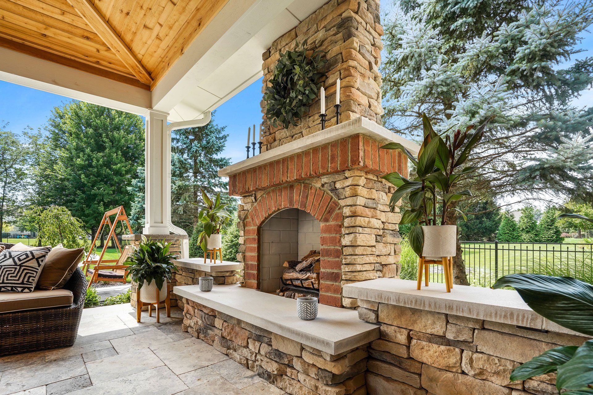 Landscaping in Westerville, Ohio Stamped Concrete and Pavers