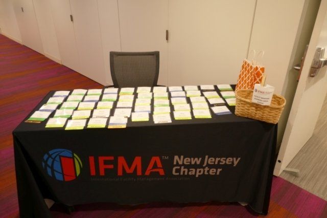 A table with ifma new jersey chapter written on it