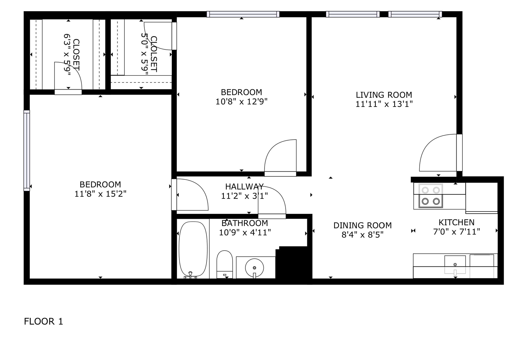 A black and white floor plan of a house.