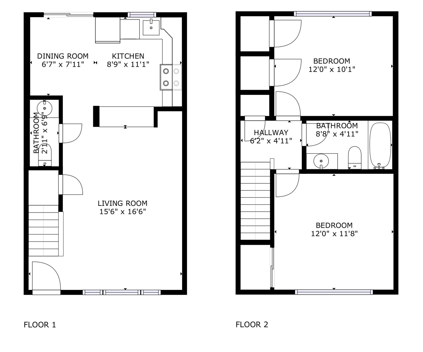 A black and white floor plan of a house.