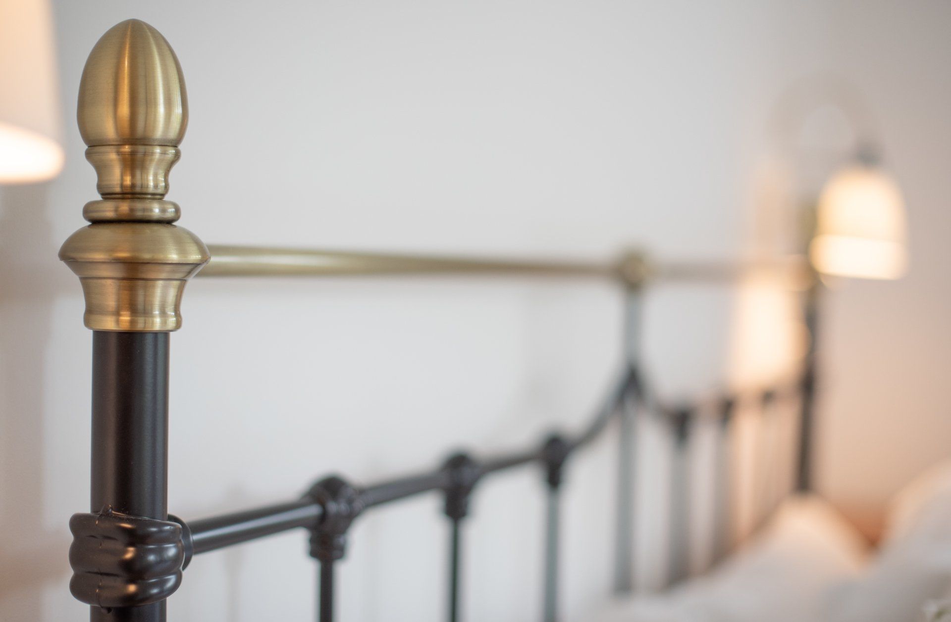 Closeup of master headboard frame