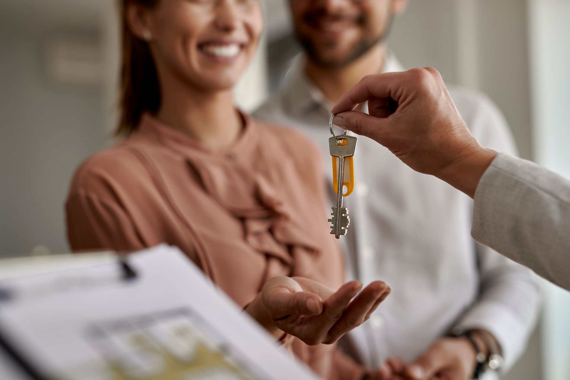 Couple receiving keys