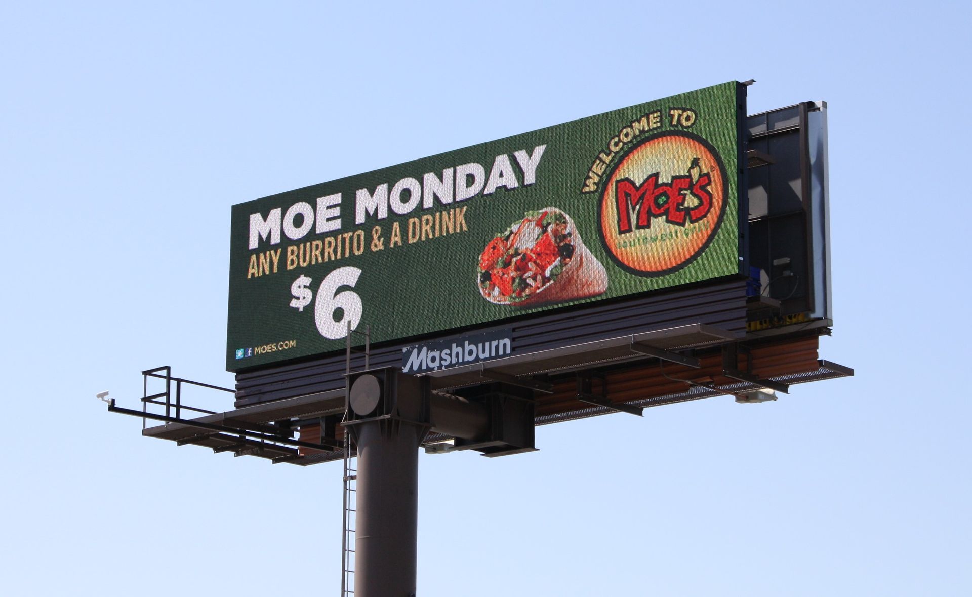 a billboard that says moe monday on it