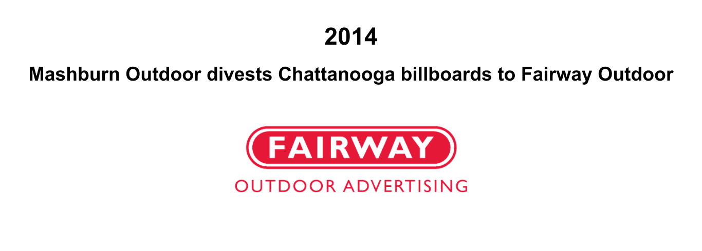 a sign that says fairway outdoor advertising on it
