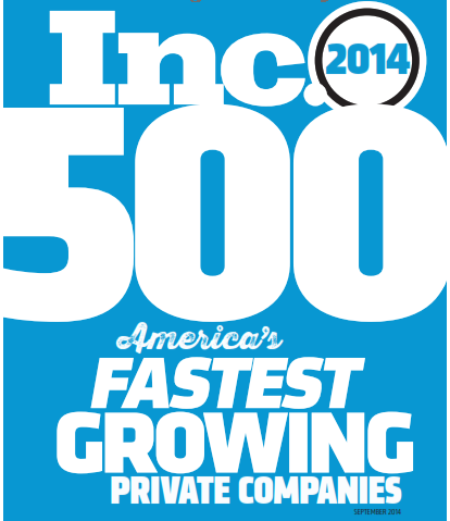 a blue sign that says inc 500 america 's fastest growing private companies