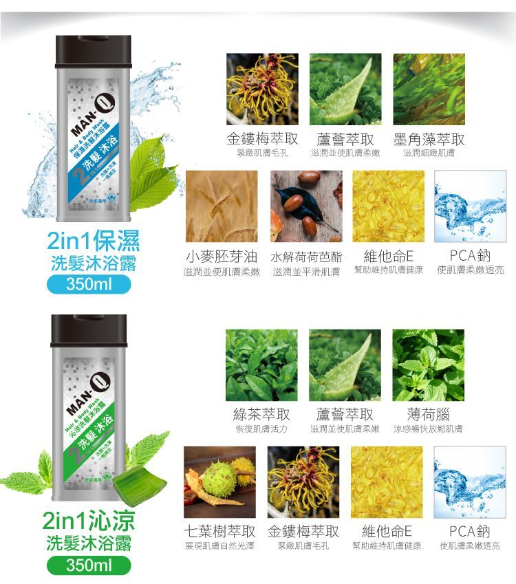 2 in 1 保濕洗髮沐浴露(350ml)