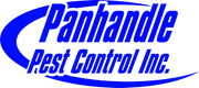 Blue logo for Panhandle Pest Control Inc. with a curved blue border.