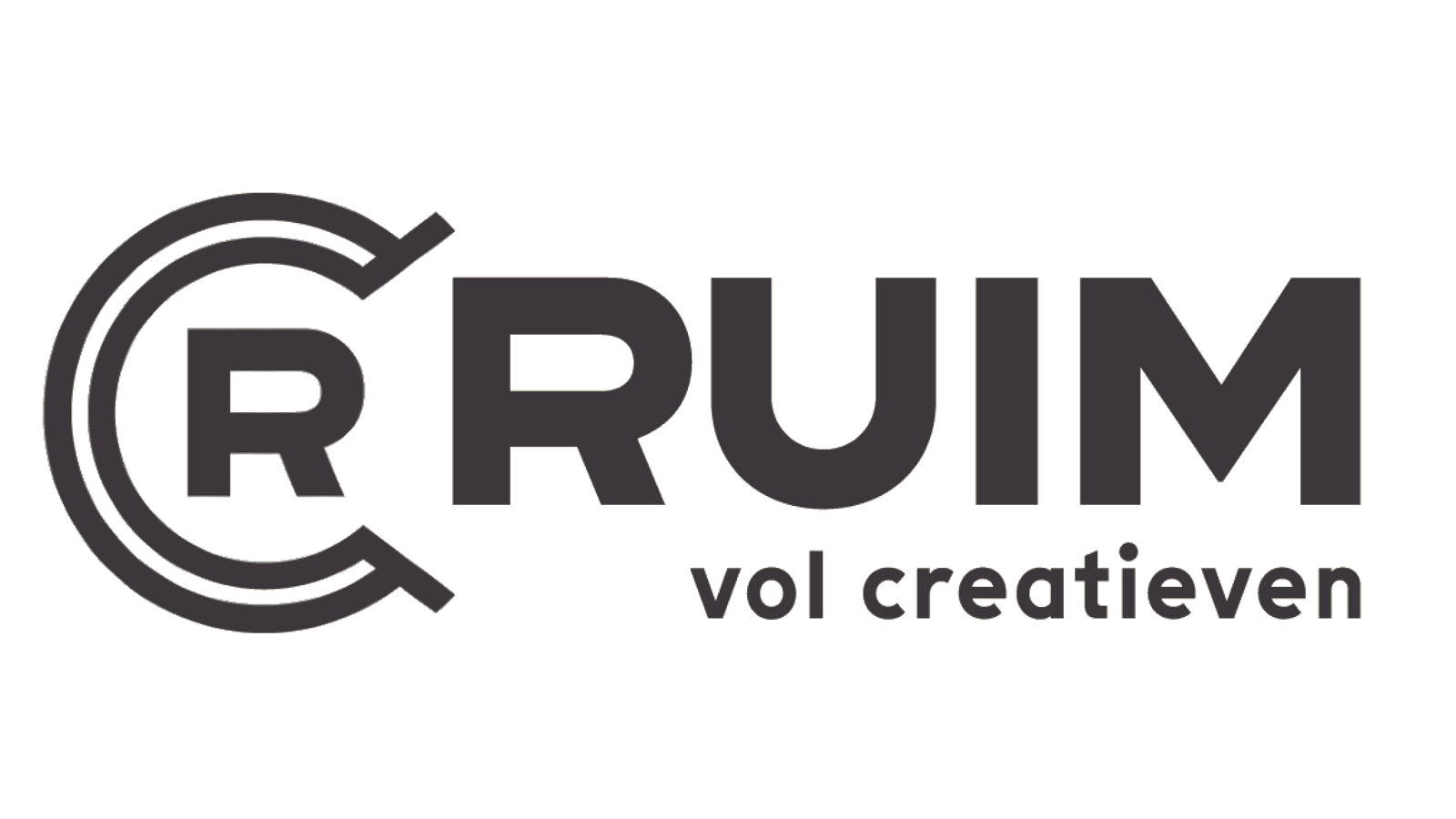 Een zwart-wit logo voor een bedrijf genaamd rum vol creatieven.