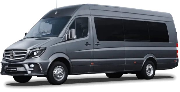 A mercedes sprinter van is shown on a white background