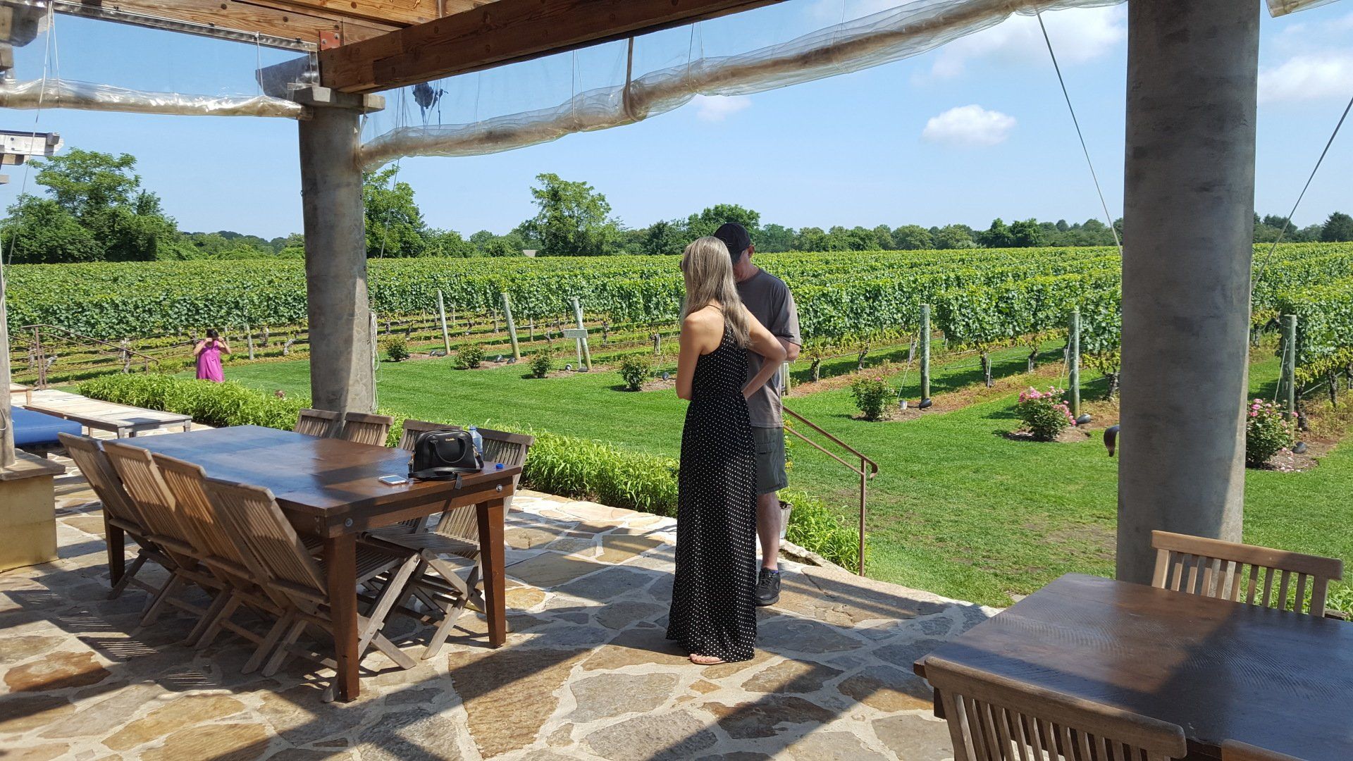 Wolffer Estate Vineyard Rear Patio Overlooking Vineyard.
