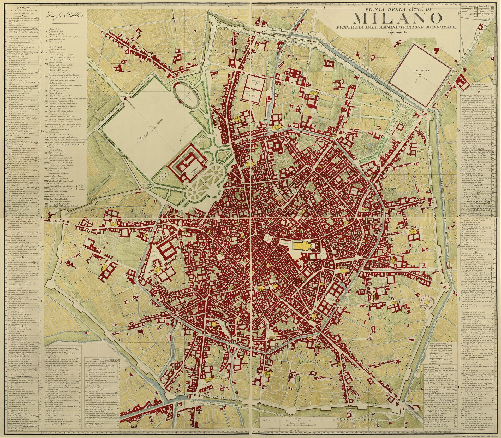 Antica mappa di Milano