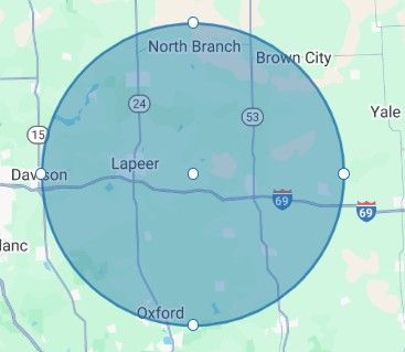 A map of a city and surrounding areas. A map of a city and surrounding areas.