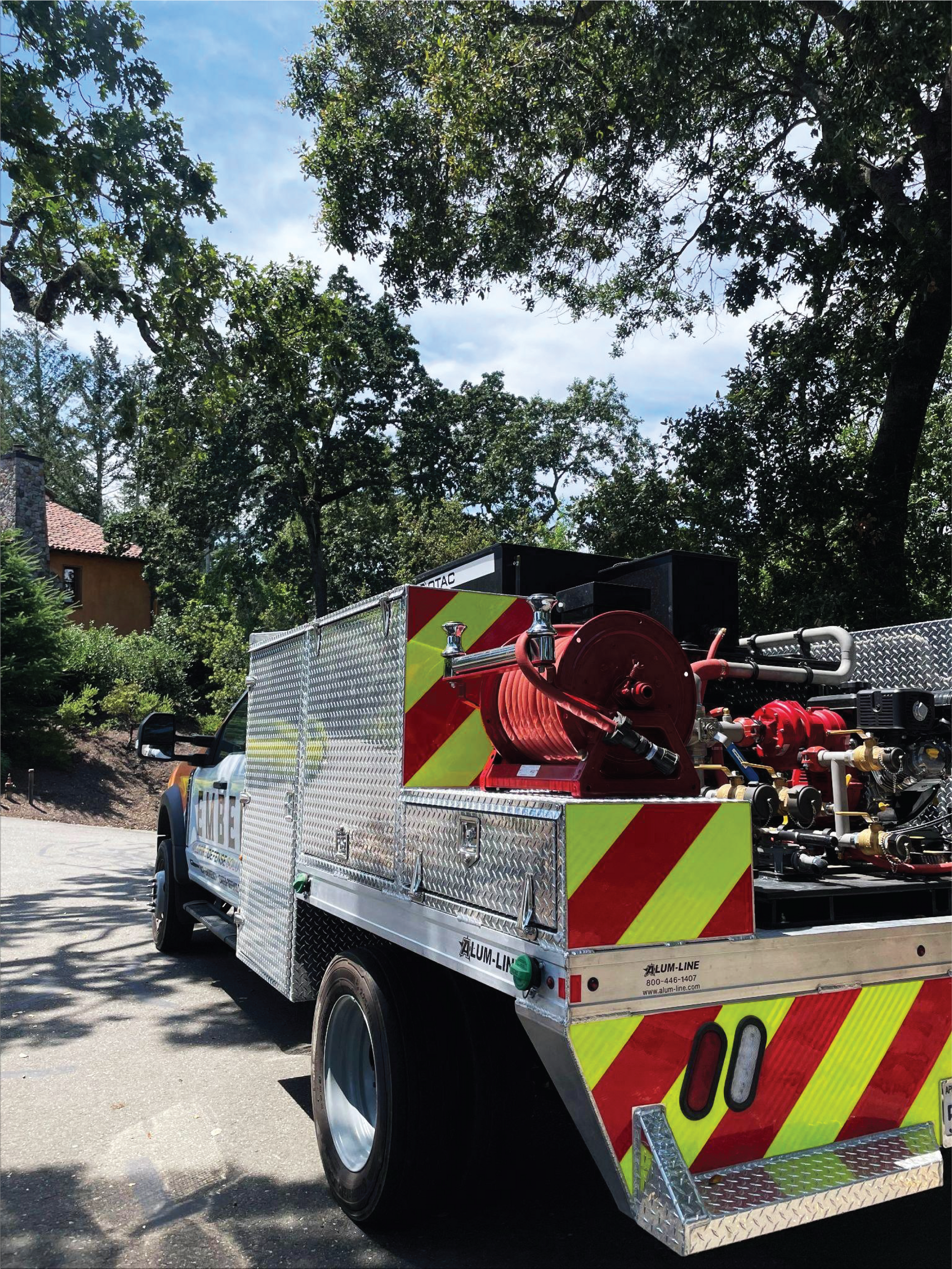 A Guardian Ember Defense fire truck