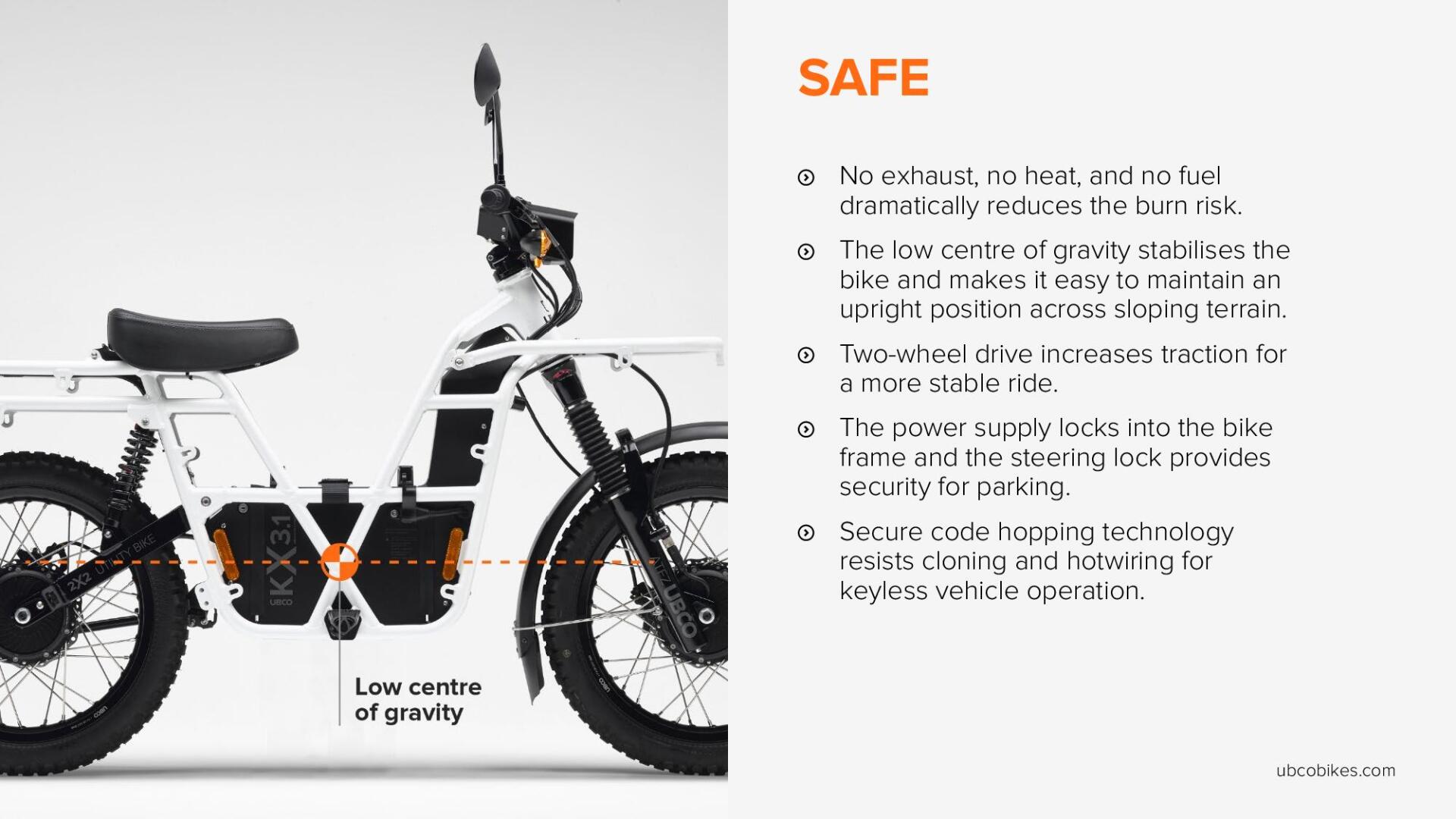 A picture of a motorcycle with the word safe on it.